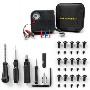Tubeless Puncture Pilot Tire Repair Kit & Air Compressor