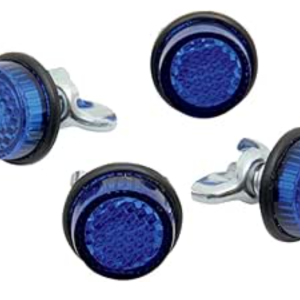 Blue Reflector Motorcycle License Plate Bolts