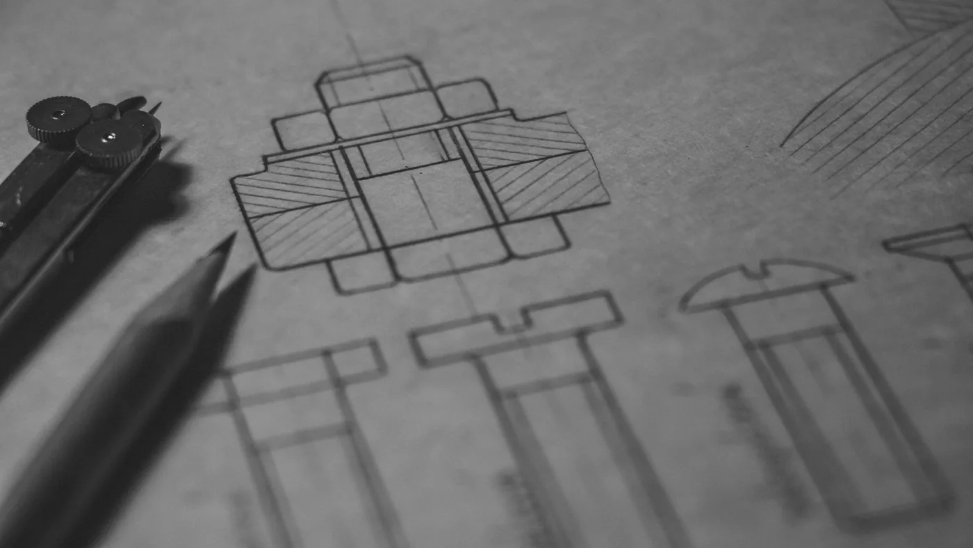 Technical product design drawing for motorcycle tool customization