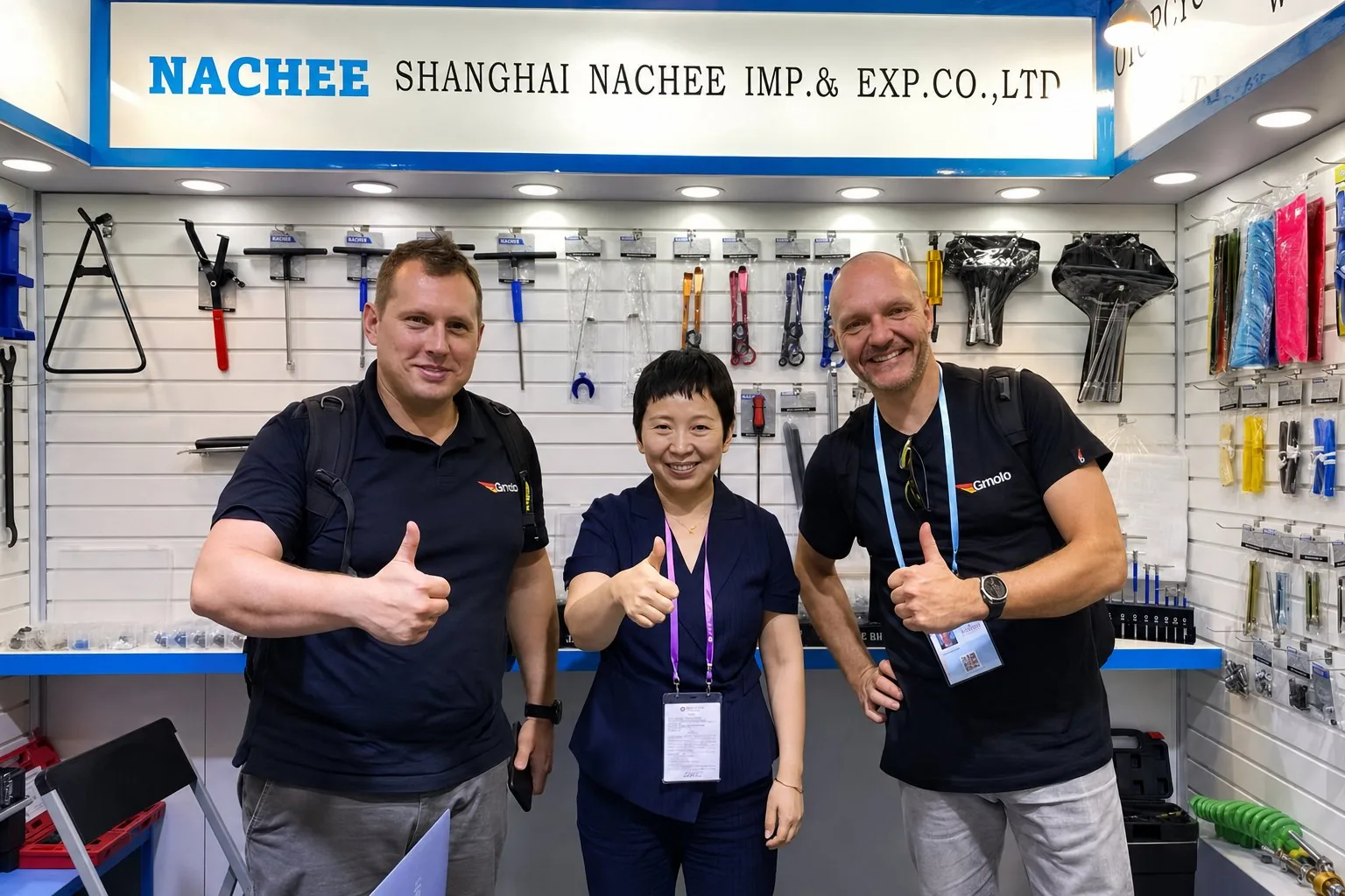 NACHEE team meeting international motorcycle tool partners at the Canton Fair