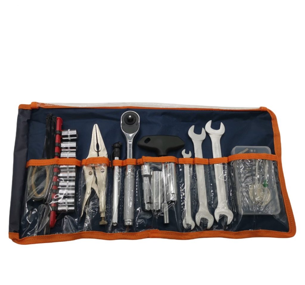 NACHEE NC-0636 31-piece BMW motorcycle roadside tool set open view