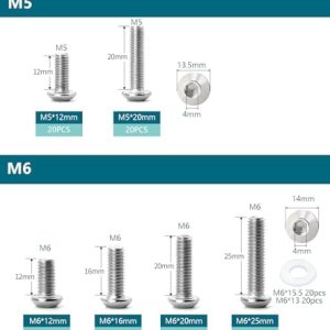 NC-5049A M5 and M6 motorcycle fairing bolt size chart